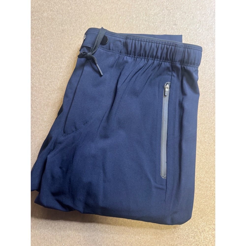 Paskho Mens Technical Travel Pants Navy Blue‎ Stretch Drawstring Size M $89
